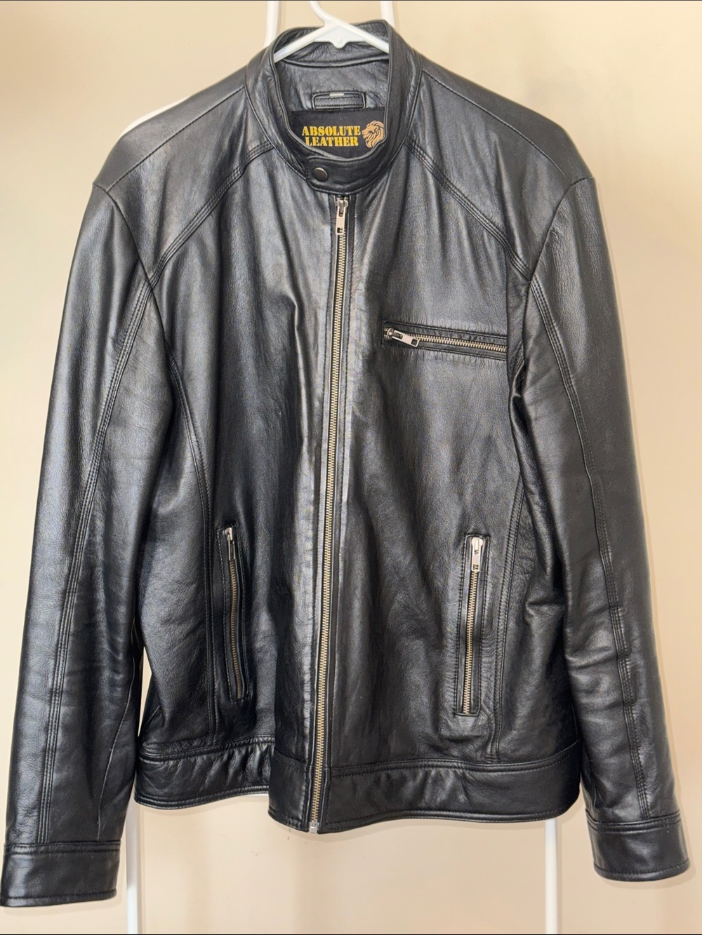Men's Black Leather Biker Jacket